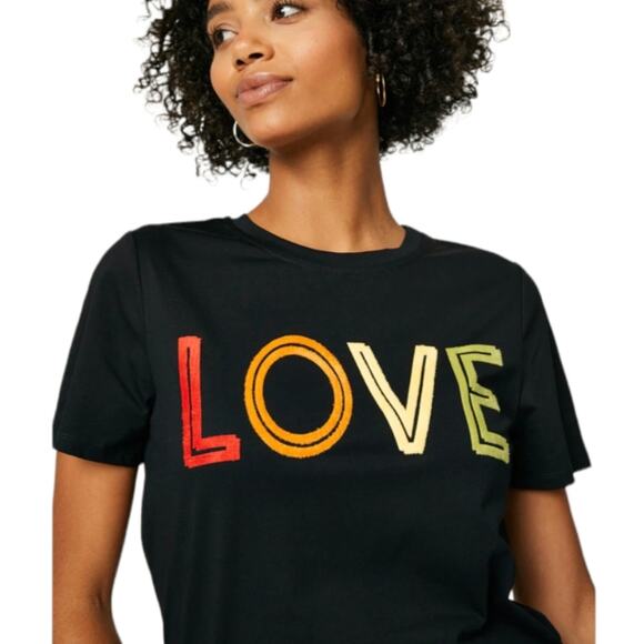 FUZZY LOVE Black T-Shirt NOT a Graphic Tee Short Sleeve Small - Picture 2 of 13